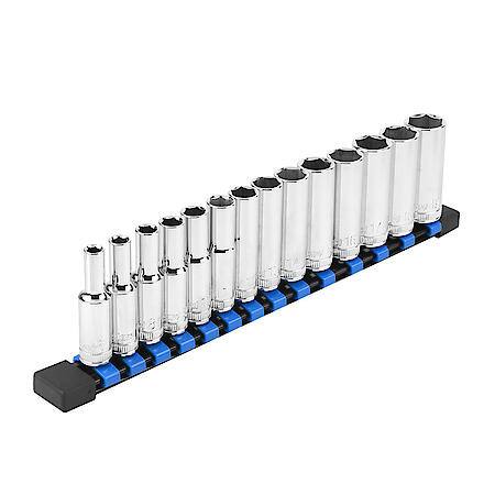3/8" Drive 6-Point Deep Socket Set, Metric, 14-Piece