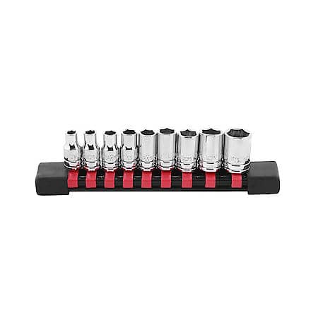 1/4" Drive 6-Point Socket Set, SAE, 9-Piece