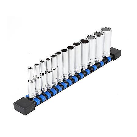 1/4" Drive 6-Point Deep Socket Set, Metric, 13-Piece