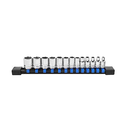 1/4" Drive 6-Point Socket Set, Metric, 13-Piece