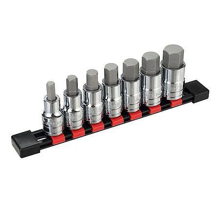 1/2 in. Drive Hex Bit Socket Set: S2 Steel, SAE Coverage, 7┬┐Piece
