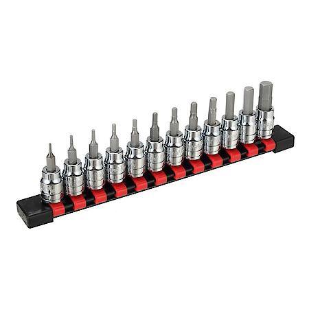 3/8 in. Drive SAE Hex Bit Socket Set: S2 Steel for Long-Lasting Performance, 12-Piece