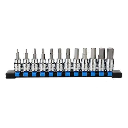 3/8 in. Drive Hex Bit Socket Set: S2 Steel for Long┬┐Lasting Performance, 12┬┐Piece