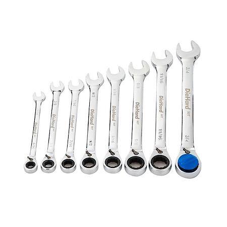 Reversible Ratcheting Wrench Set, SAE, 8-Pieces