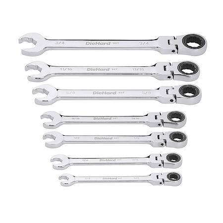 7-Piece SAE Flex Ratcheting Wrench Set for Precise Work
