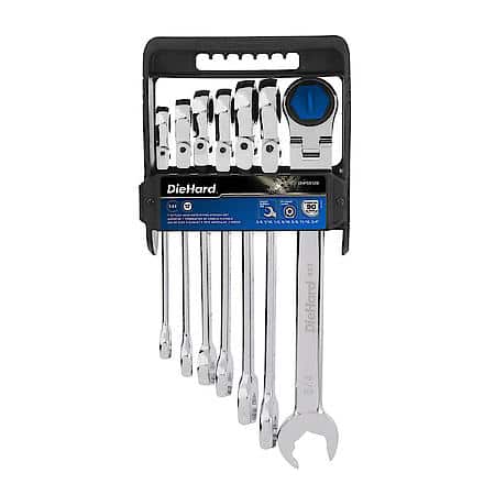 7-Piece SAE Flex Ratcheting Wrench Set for Precise Work