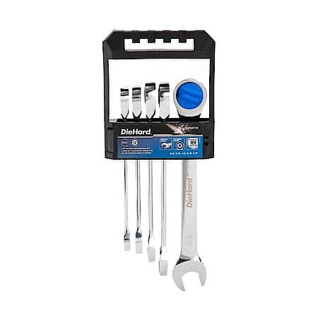 Ratcheting Wrench Set, SAE, 5-Pieces