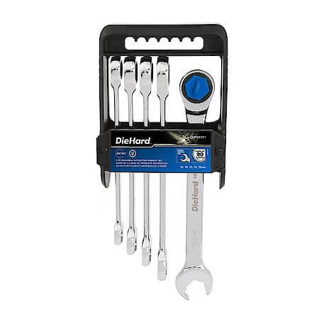 Universal Ratcheting Wrench Set, Metric, 5-Piece