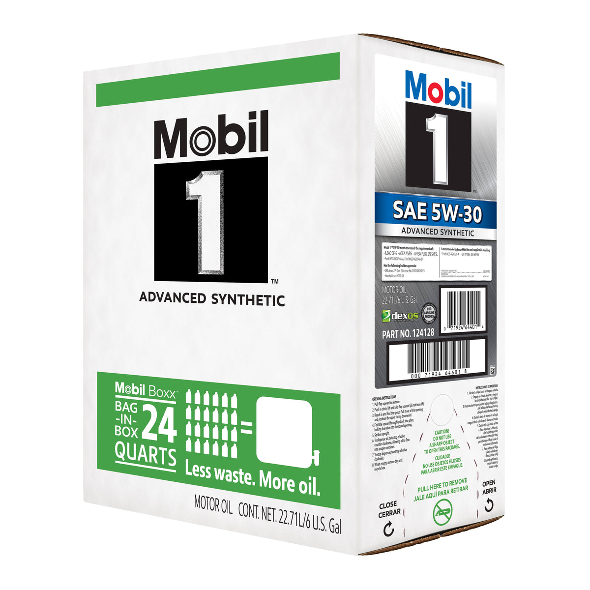 Mobil 1 Full Synthetic 5W-30 Motor Oil 6 Gallon 124128