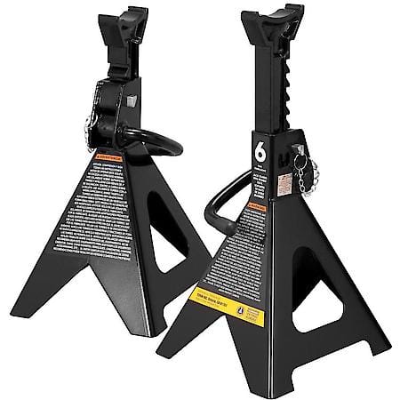 Steel Jack Stands: Double Locking, 6 Ton (12,000 Lb) Capacity