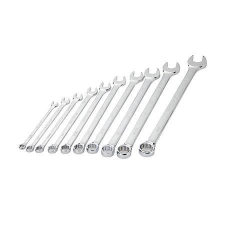 Extra Long Combination Wrench Set, SAE, 10-Pieces