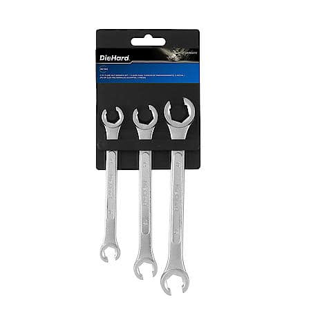 3-Piece Metric Flare Nut Wrench Set for Automotive Repairs