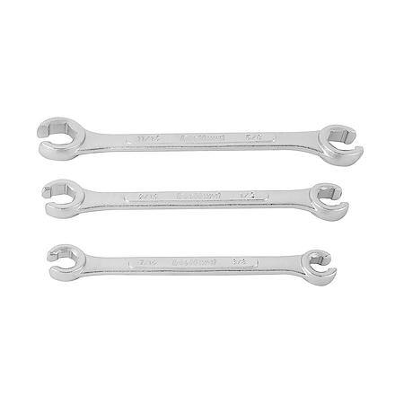 3-Piece SAE Flare Nut Wrench Set for Automotive Repairs