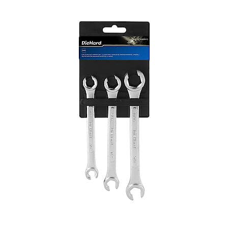 3-Piece SAE Flare Nut Wrench Set for Automotive Repairs