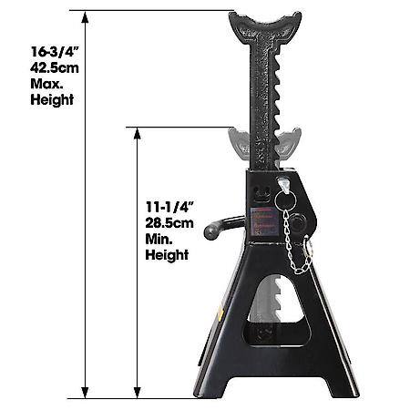 Steel Jack Stands: Double Locking, 3 Ton (6,000 Lb) Capacity