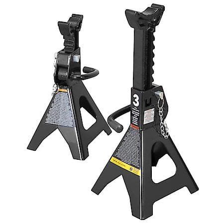 Steel Jack Stands: Double Locking, 3 Ton (6,000 Lb) Capacity