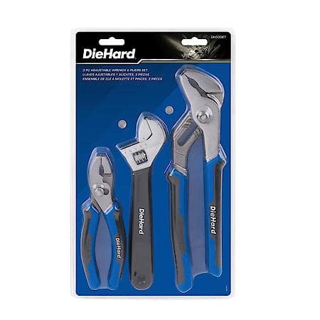 3-Piece Automotive Wrench & Pliers Set with Comfort Grip Handles