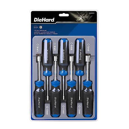 Nut Driver Set: Metric Sizes with Soft Grip Handles, 7┬┐Piece