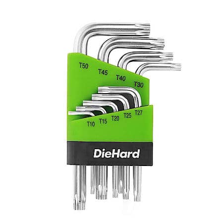 9-Piece Short Arm Star Key Set with Security Shafts