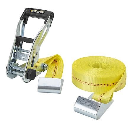27' 10,000 lbs RatchetX Ratchet Tie Down with Flat Hooks 1 Pack Yellow