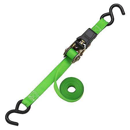14' 1500 lb Padded Ratchet Tie Down 4 Pack Green