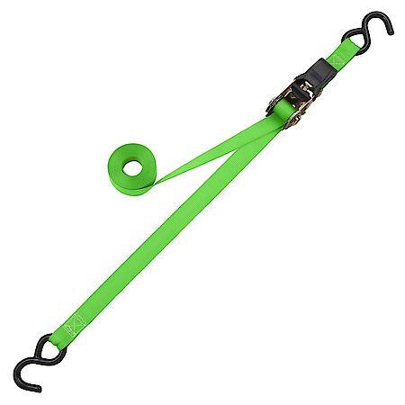 14' 1500 lb Padded Ratchet Tie Down 4 Pack Green