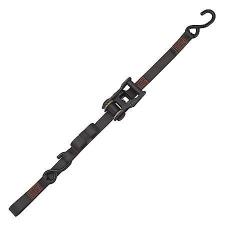 10' 3000 lb Tactical Ratchet Tie Down 2 Pack Gray