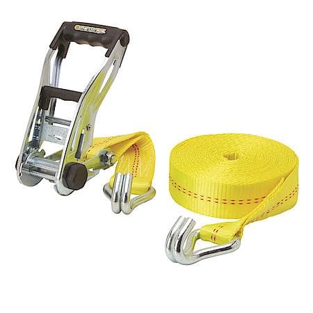 27' 10,000 lbs RatchetX Ratchet Tie Down with "J" Hooks 1 Pack Yellow