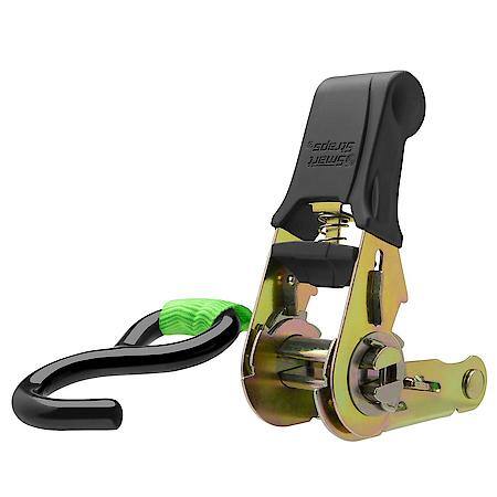 6' 1500 lb Padded Ratchet Tie Down 2 Pack Green
