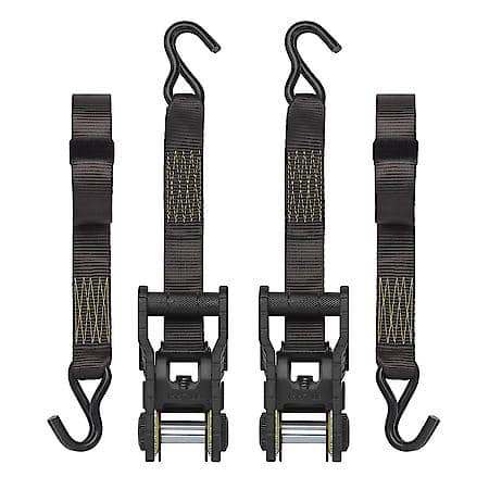 14' 5000 lb Tactical Ratchet Tie Down 2 Pack Gray