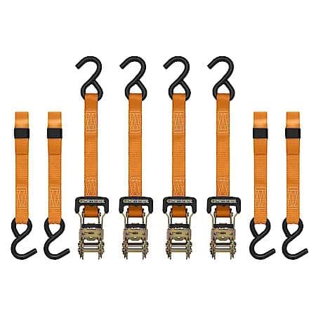 10' 3000 lbs Padded Heavy Duty Ratchet 4 Pack Orange