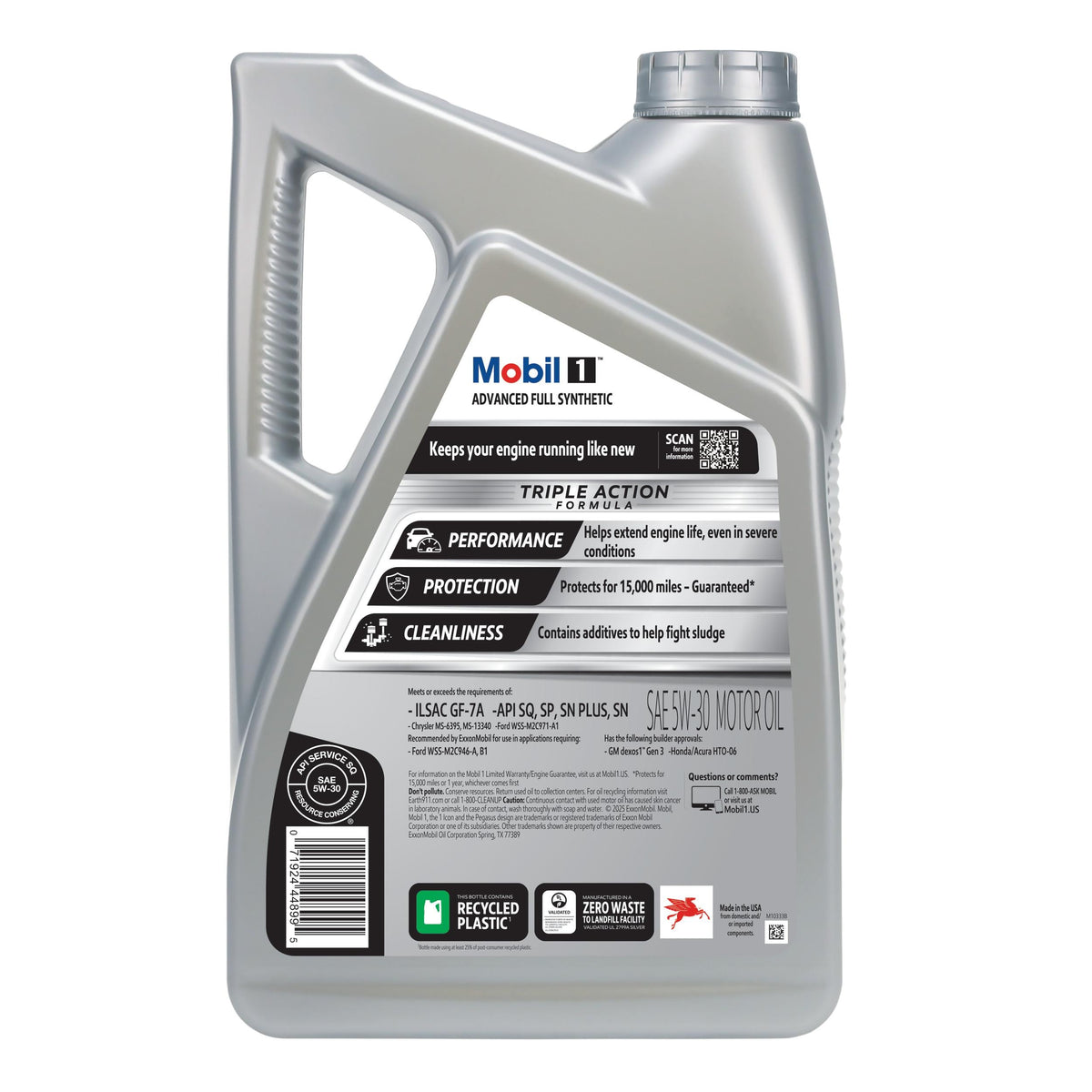 Mobil 1 Full Synthetic 5W-30 Motor Oil 5 Quart 124317