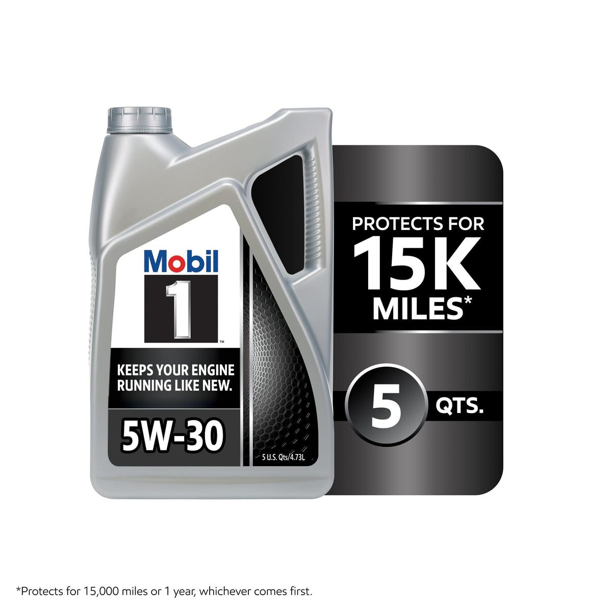 Mobil 1 Full Synthetic 5W-30 Motor Oil 5 Quart 124317