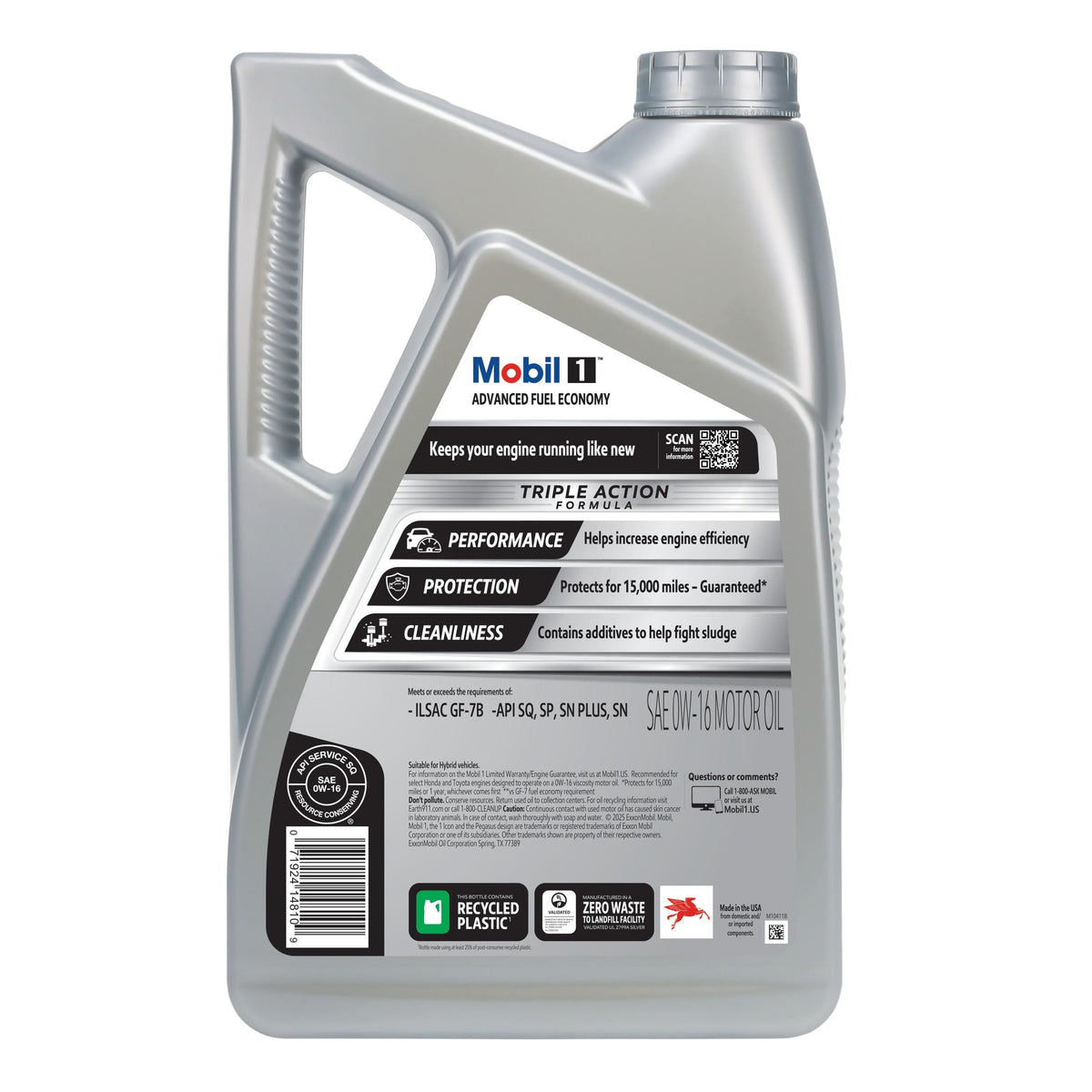 Mobil 1 Advanced Fuel Economy Full Synthetic 0W-16 Motor Oil 5 Quart 124322 (2/7)