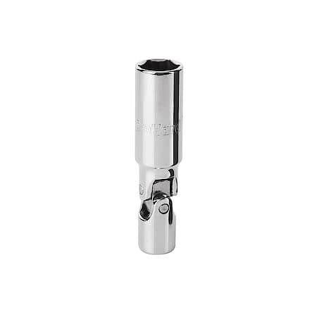 3/8" Drive Swivel Spark Plug Socket with Rubber Insert, 5/8 in Hex, 6 Point