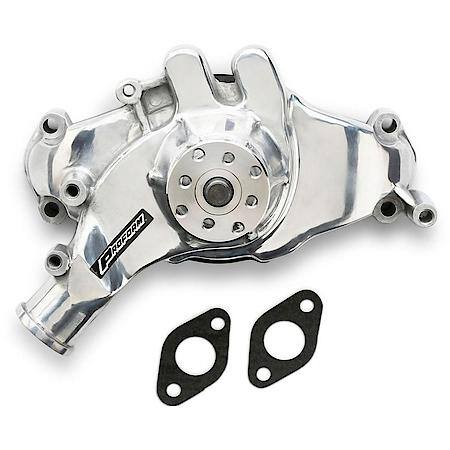 High-Flow Mechanical Water Pump, Long Style, Polished; Aluminum, Fits Chevy Big Block Mark IV