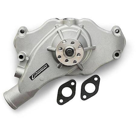 High-Flow Mechanical Water Pump, Short Style, Satin Finish; Aluminum, Fits Chevy Big Block Mark IV