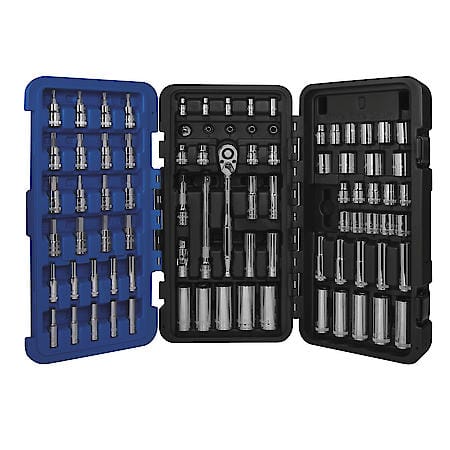 3/8" Drive Tri-fold Ratchet Socket Set, SAE & Metric, 83-Piece, 72 Tooth