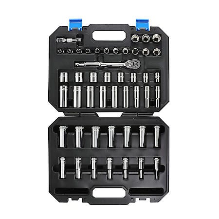 3/8" Drive Ratchet Socket Set, SAE & Metric, 47-Piece, 72 Tooth