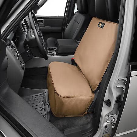 Seat Cover: Tan, Polycotton Twill, Bucket, Vehicle Specific, 1 Pk