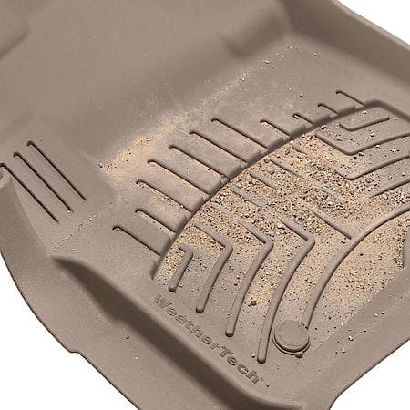 Floor Mats: Tan, Advanced Rubber-Like, Deep Channels, All Weather, 1 Pk