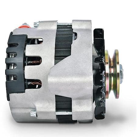 CS130 Alternator,160AMPáSatin, 1Wire;GM CS130 Style;w/Int Reg,V-Pulley & Ext.Fan