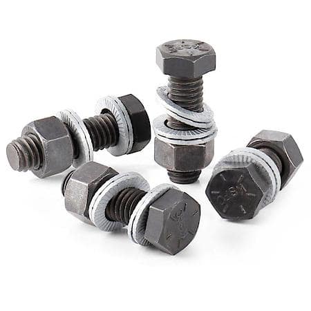 Wedge-Locking Collector Bolts, Grade 8, Black Oxide Finish; 3/8"-16 Thread Dia, 1" Long, Set of 6