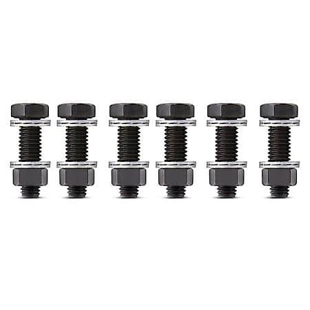 Wedge-Locking Collector Bolts, Grade 8, Black Oxide Finish; 3/8"-16 Thread Dia, 1" Long, Set of 6