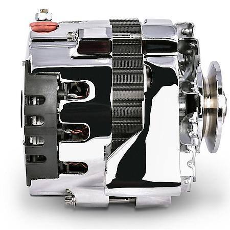 CS130 Alternator, 160AMPáChrome Finish, 1Wire; GM; w/Int Reg,V-Pully & Ext. Fan