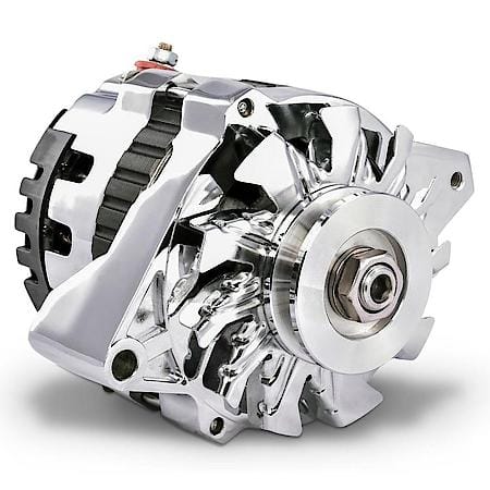 CS130 Alternator, 160AMPáChrome Finish, 1Wire; GM; w/Int Reg,V-Pully & Ext. Fan