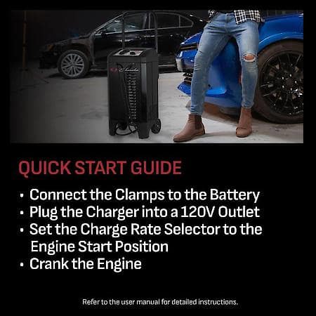 6/12V Manual Wheeled 10A Battery Charger And 250A Engine Starter: 50A Boost