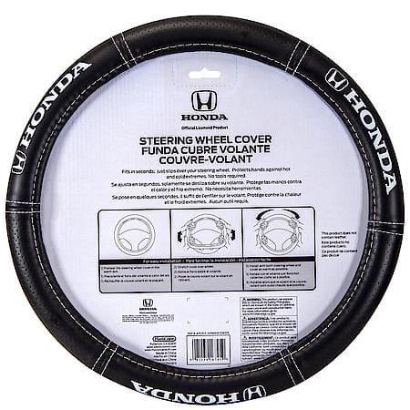 Honda Deluxe Steering Wheel Cover: Premium Leather-Like Design, Fits 14.5-15 in.