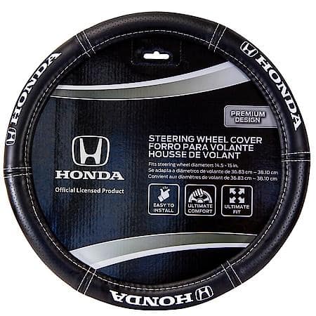 Honda Deluxe Steering Wheel Cover: Premium Leather-Like Design, Fits 14.5-15 in.