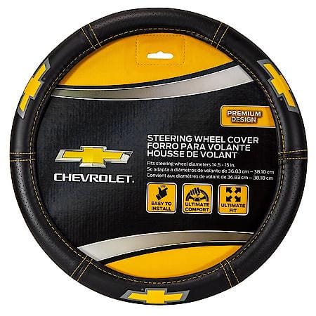 Chevrolet Deluxe Steering Wheel Cover: Premium Leather-Like Design, Fits 14.5┐15 in.